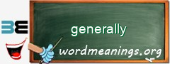 WordMeaning blackboard for generally